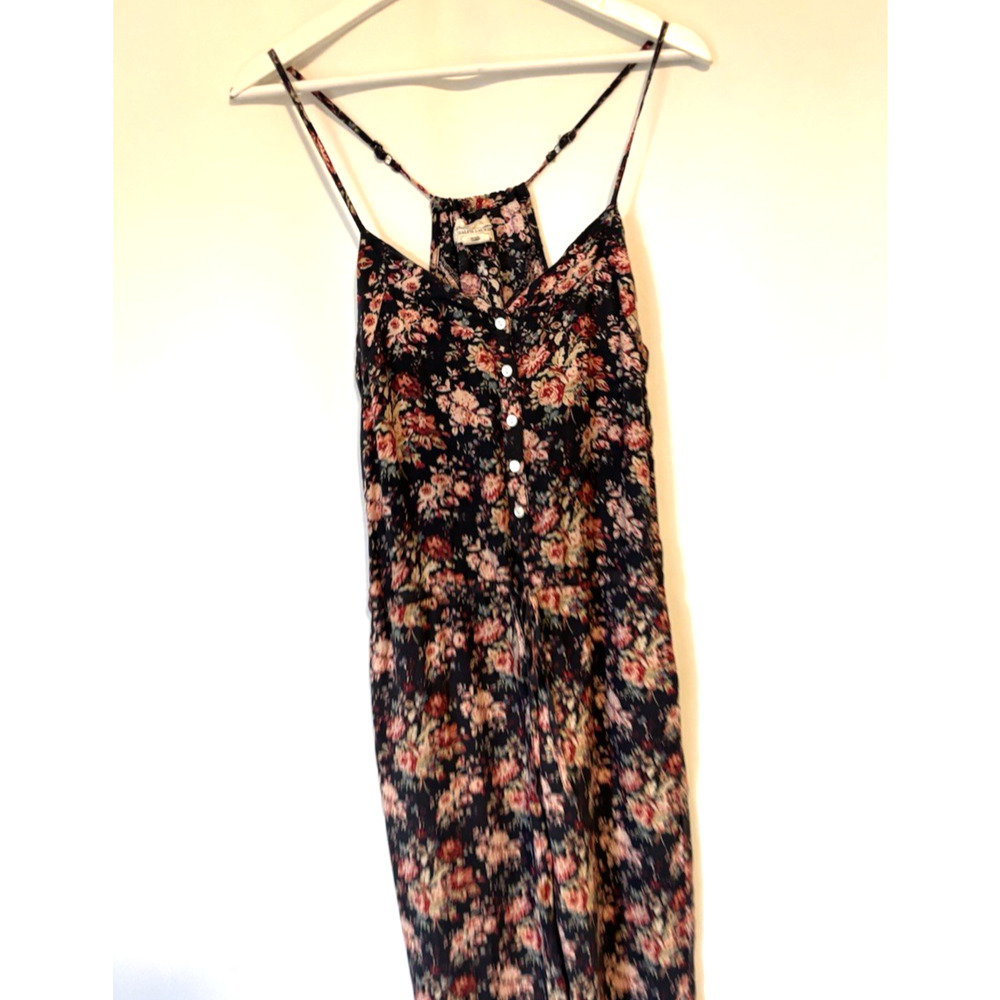 Ralph Lauren Denim & Supply Jumpsuit XS Floral Retro Straps Boho Pockets